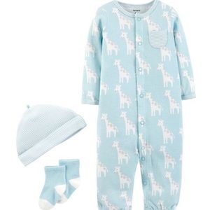 NWT 3M 3-Piece Carter's Converter Gown Set